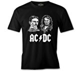 AC Tesla vs. DC Edison Siyah Erkek Tshirt