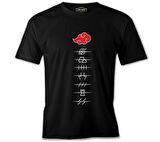 Naruto - Hidden Villages Akatsuki Siyah Erkek Tshirt