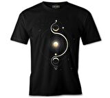 Güneş Yörünge Siyah Erkek Tshirt