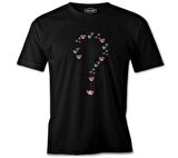 Kalp Soru İşareti Siyah Erkek Tshirt