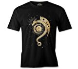 Dragon ve Ay Siyah Erkek Tshirt
