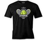 Tenis Şampiyonası Siyah Erkek Tshirt