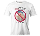 I am a Mom Against Cat Boys Beyaz Erkek Tshirt