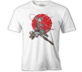 Attack on Titan Levi - Red Moon Beyaz Erkek Tshirt