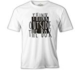 Think Outside the Box Beyaz Erkek Tshirt