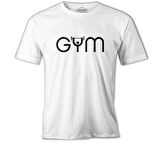Bodybuilding - GYM with a Bar Beyaz Erkek Tshirt