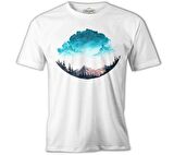 Earth Under Clouds Beyaz Erkek Tshirt
