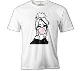 Girl Behind Bubble Gum Beyaz Erkek Tshirt
