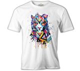 Three Tigers Three Angels - Kaplan Beyaz Erkek Tshirt