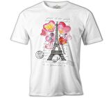 Paris - L'amour Beyaz Erkek Tshirt