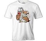 Coffee and Biscuits - Baykuş Beyaz Erkek Tshirt