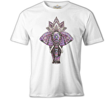 Fil - Mandala Taç Beyaz Erkek Tshirt