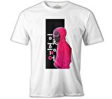 Squid Game - Siyah Maske Beyaz Erkek Tshirt