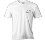 Saturn Logo Beyaz Erkek Tshirt