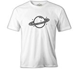 Saturn II Logo Beyaz Erkek Tshirt