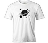 Saturn IV Logo Beyaz Erkek Tshirt