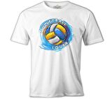 Voleybol Aşkı Beyaz Erkek Tshirt