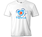 Tenis - Beat Beyaz Erkek Tshirt