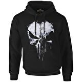 Punisher - Logo Punch Siyah Erkek Fermuarsız Kapşonlu