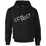 Connect with N Siyah Erkek Fermuarsız Kapşonlu