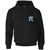 Matematik - Pi Sonsuz İşareti Logo Siyah Erkek Fermuarsız Kapşonlu