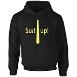 How I Met Your Mother - Suit Up Siyah Erkek Fermuarsız Kapşonlu
