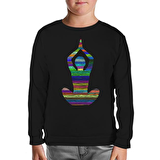 Yoga - Lines Siyah Çocuk Sweatshirt