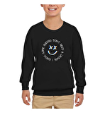 Louis Tomlinson - Queens don't Need Crown Siyah Çocuk Sweatshirt