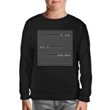 Pencere Çizgi Siyah Çocuk Sweatshirt