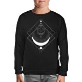 Ay Üçgeni Siyah Çocuk Sweatshirt