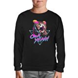 Yeah - Baykuş Siyah Çocuk Sweatshirt