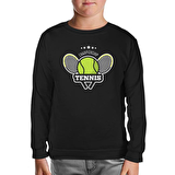 Tenis Şampiyonası Siyah Çocuk Sweatshirt