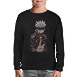 Naruto Gojo Saturo Siyah Çocuk Sweatshirt
