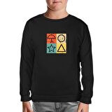 Squid Game -Candy Game Siyah Çocuk Sweatshirt