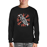 Viking Logo - Karga Siyah Çocuk Sweatshirt