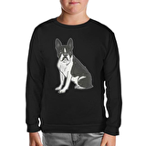 Hayvan - Köpek Terrier Siyah Çocuk Sweatshirt