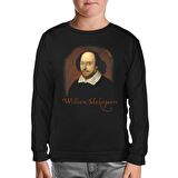 William Sheakspeare - Portre Siyah Çocuk Sweatshirt