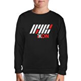 Ikon - Logo Yazı Siyah Çocuk Sweatshirt