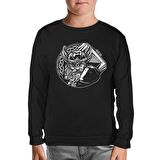 Viking Warrior with Eye Patch Siyah Çocuk Sweatshirt