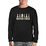 Master of Chess and Chess Pieces Siyah Çocuk Sweatshirt