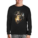 Owls at Night Siyah Çocuk Sweatshirt