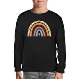 Teacher Rainbow Siyah Çocuk Sweatshirt