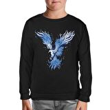 Blue Phoenix Bird Siyah Çocuk Sweatshirt