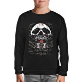 Skull over a Horror House Siyah Çocuk Sweatshirt