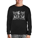 Pirate Skulls Siyah Çocuk Sweatshirt