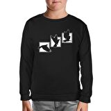 Birds Flying against Frames Siyah Çocuk Sweatshirt