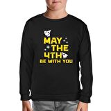 May the Fourth with Ships and Stars Siyah Çocuk Sweatshirt