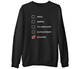 Uçuş - In Aviation  Siyah Erkek Kalın Sweatshirt