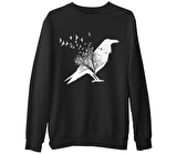 Crows in Tales Siyah Erkek Kalın Sweatshirt