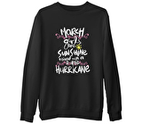 March Girls Siyah Erkek Kalın Sweatshirt
